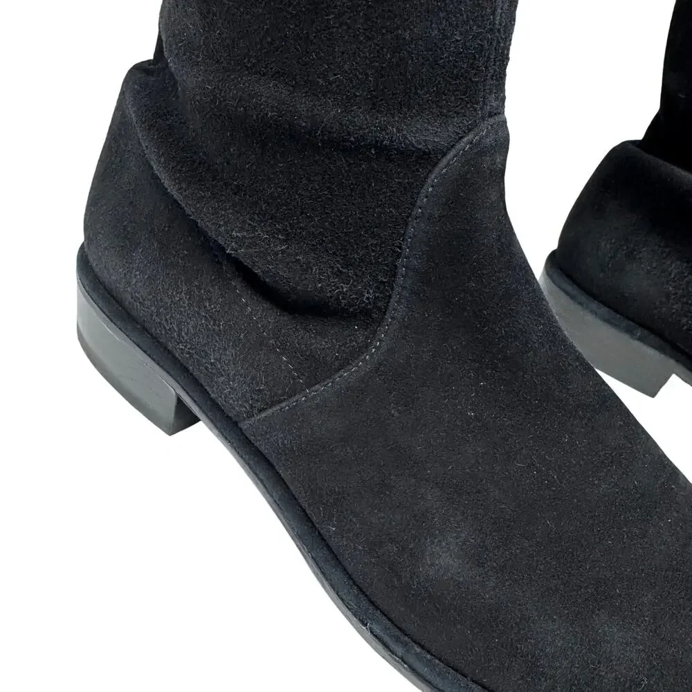 Stuart Weitzman Lowland Over the Knee Boots Black Suede Size 4